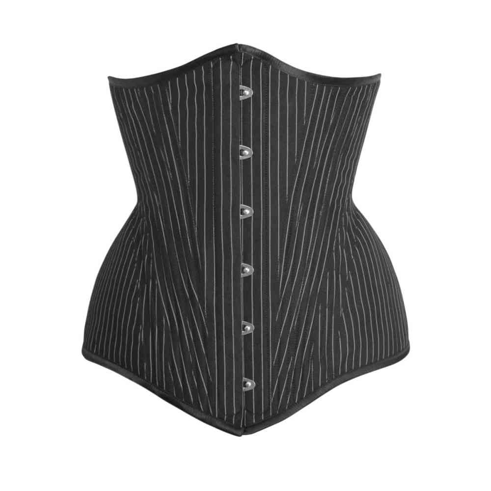 Attitude Corsets - Valaria Underbust korset - Stripes - Zwart/Wit